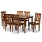 Baxton Studio Zamira Modern and Contemporary Transitional Walnut Brown Finished Wood 7-Piece Dining Set 177-11379-10520-Zoro - alternate 7